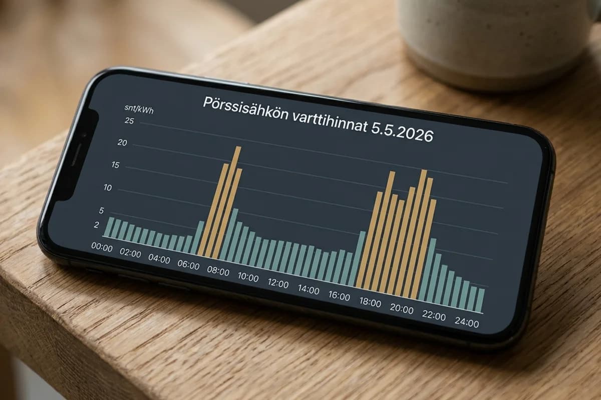 Varttisähkö 1.4.2026 – näin 96 vartin hinta muuttaa pörssisähkölaskua