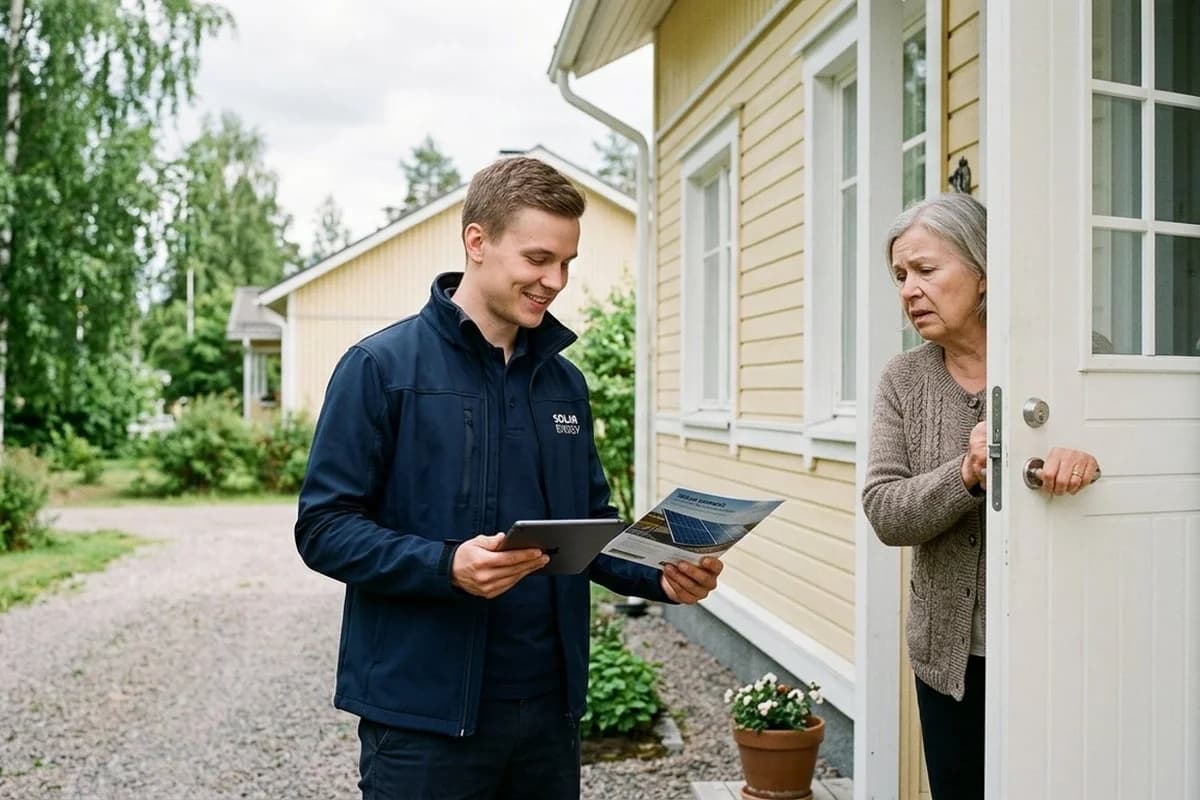 Aurinkopaneelien kotimyynti 2026 – näin tunnistat painostuksen