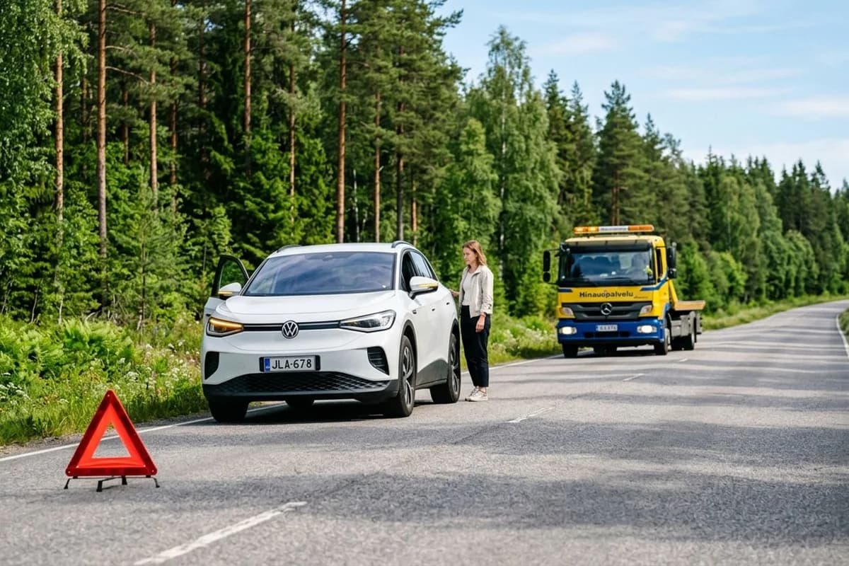 Sähköauton akku loppui tien päälle – kuka hinaa, korvaako vakuutus?