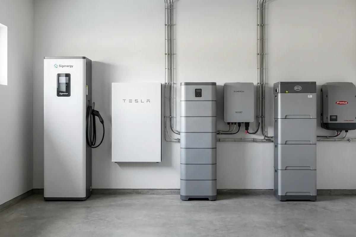 Kotiakku 2026 vertailu — Sigenergy, Tesla, Sungrow, BYD