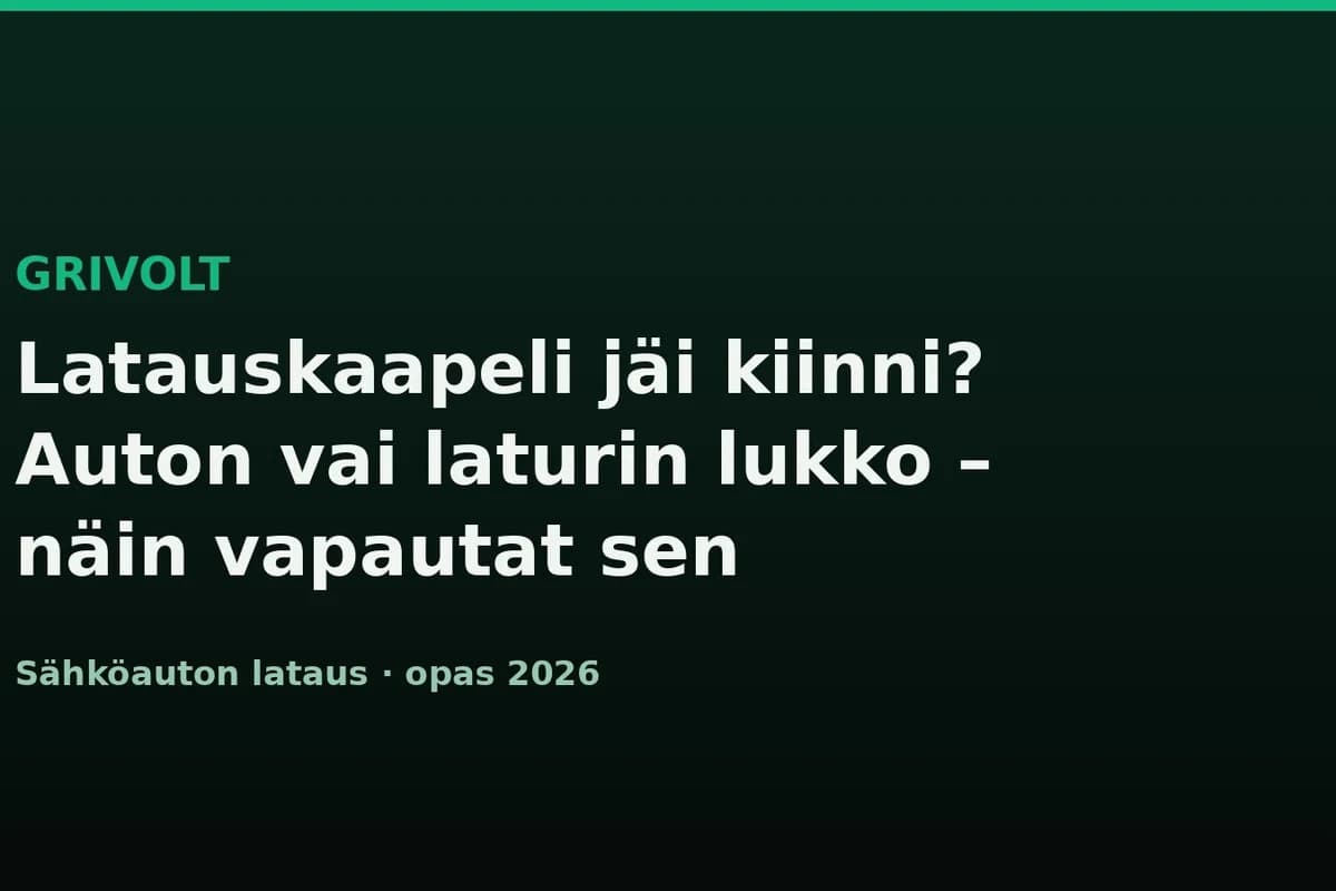 Latauskaapeli jäi kiinni – auton vai laturin lukko? Näin vapautat sen
