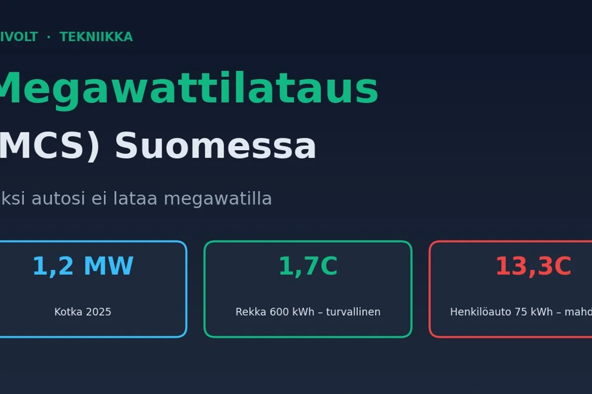 Megawattilataus (MCS) Suomessa – lataako autosi megawatilla?