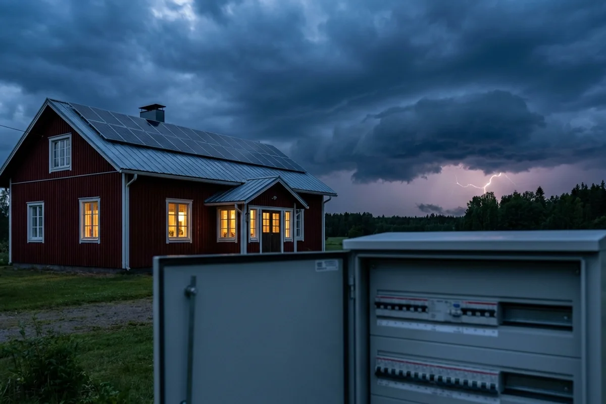 Aurinkopaneeli ja ukkonen 2026 – tarvitsetko ylijännitesuojan?