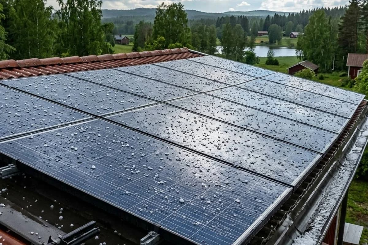 Kestääkö aurinkopaneeli raekuuron 2026 – näin tarkistat vahingot rajuilman jälkeen
